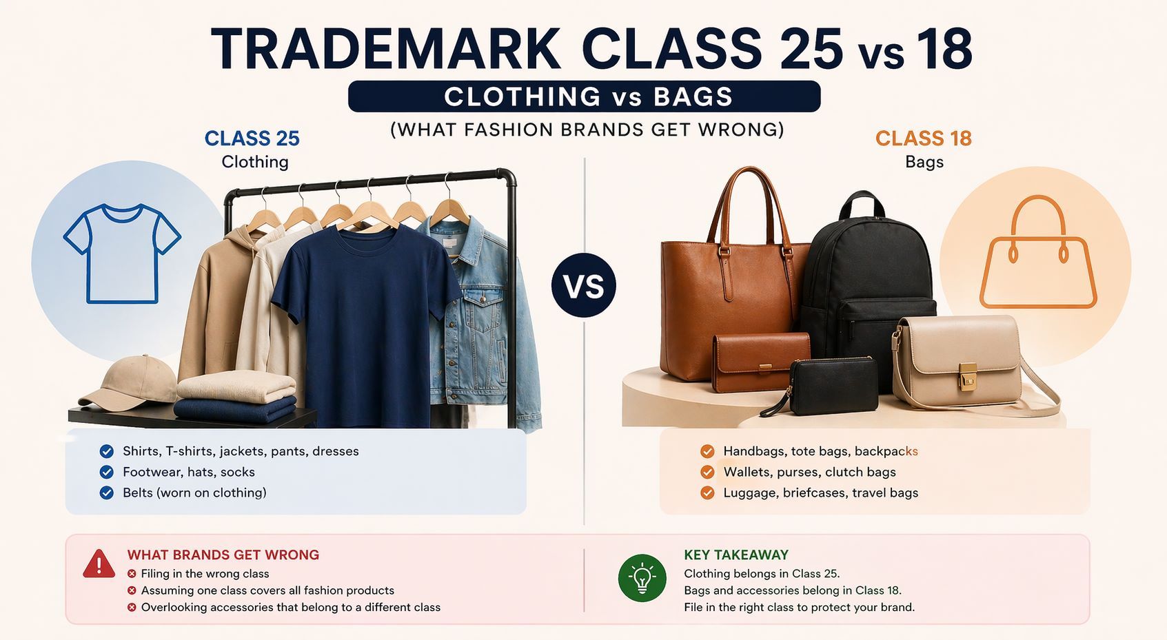 Trademark Class 25 vs 18: Clothing vs Bags (What Fashion Brands Get Wrong)